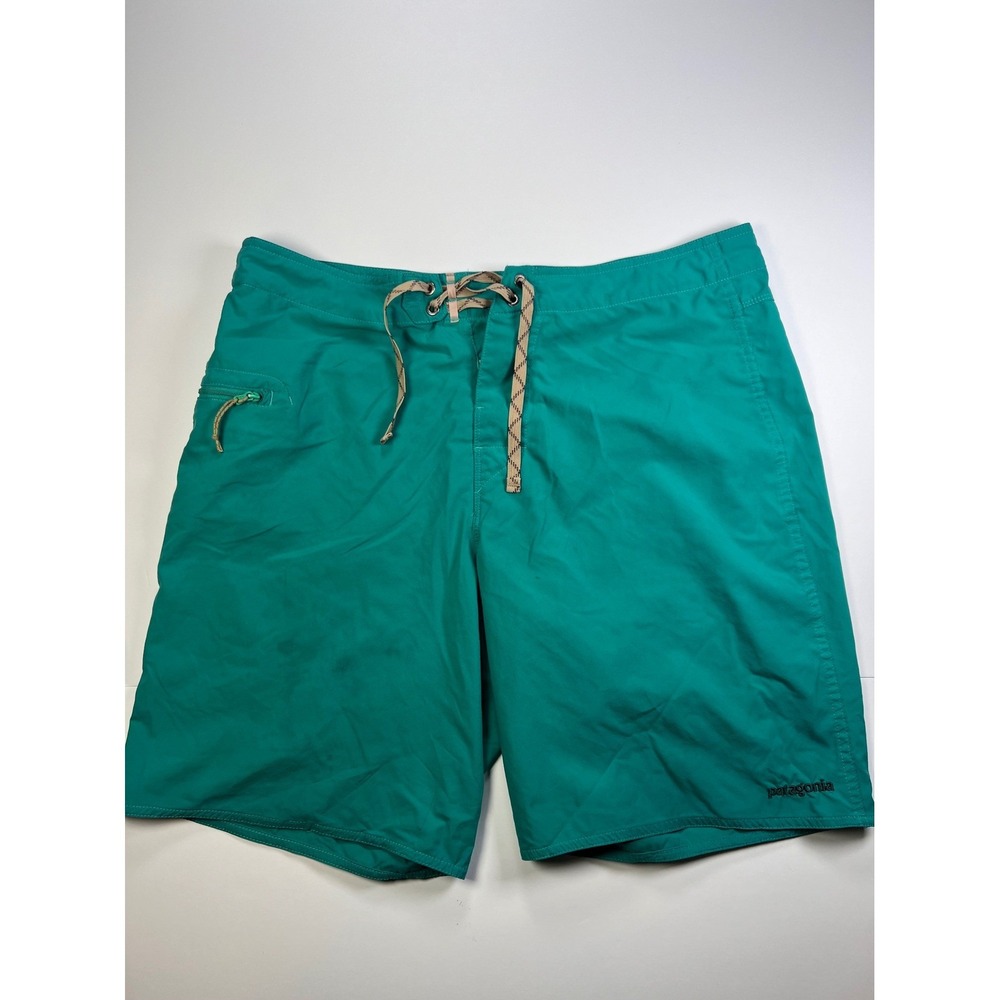 Patagonia Board Shorts Mens 34 Teal Green Ripstop Quick Dry Swim Trunks